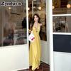 Romantic French V-Neck Vest Dress for Women, Trendy Thai Hainan Sanya Beach Summer Vacation Style Maxi Dress
