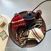 Children's Niche Vintage Machine Embroidered Lei Feng Hat Unisex Autumn Winter Warm Ear-Protecting Tassel Acrylic Common Casual