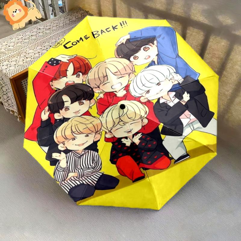 Come Back BTS Folding Umbrella Travel Umbrella Outdoor Printing Sun Umbrella