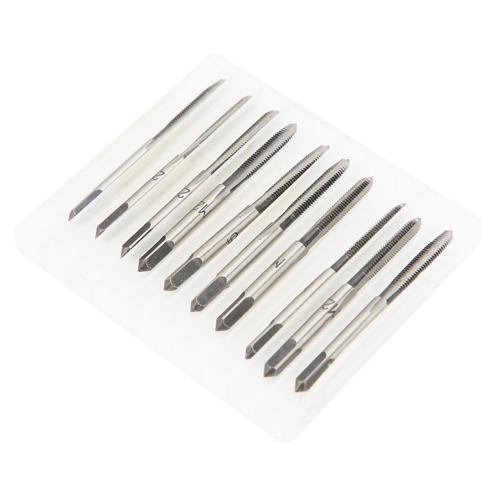 

Набор из 10 метрических конических плашковых метчиков, прямой хвостовик, углеродистая сталь, для обработки металла M2.5