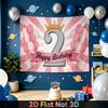 Party Backdrop Birthday Crown Pink Photo Booth Background Front Door Decor