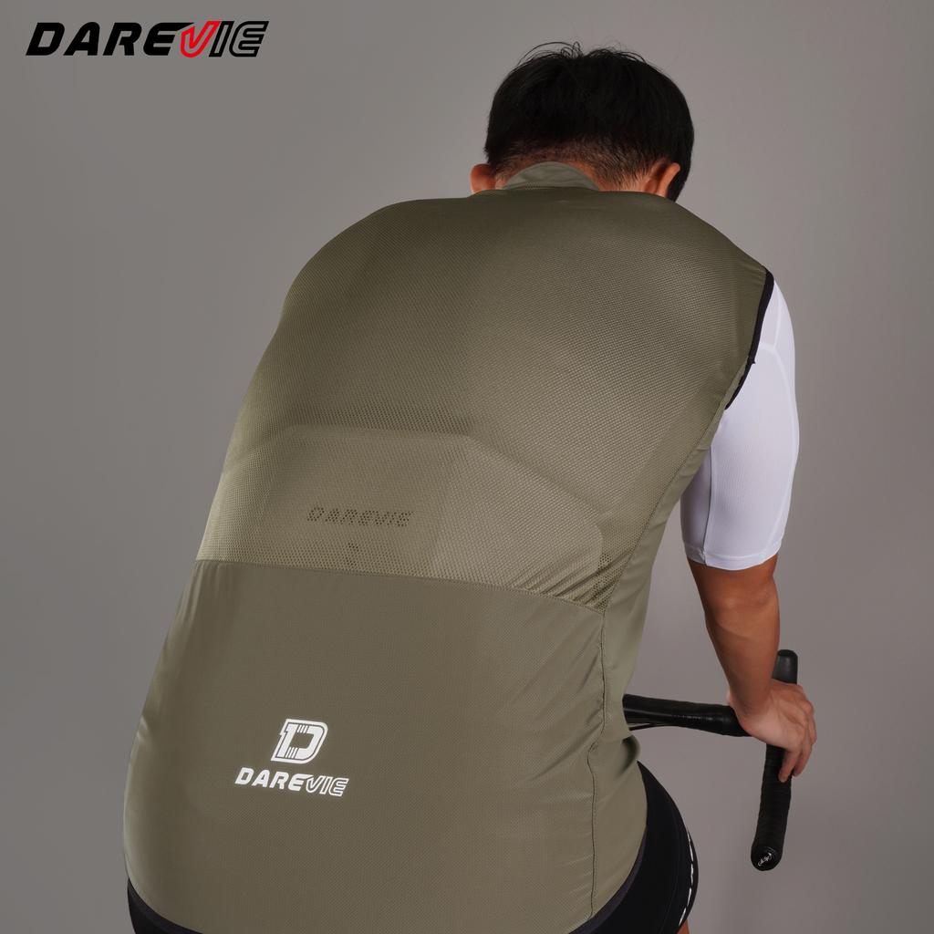 Darevie Factory 2 Way Zipper Cycling Windproof Bike Vest Packable Lightweight Wear-resistant Cycling Gilet Wind Vest