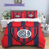 Club Atlético San Lorenzo de Almagro Pattern Bedding Quilt Set  Home Decoration  Gift (1 * duvet cover + 2 * pillowcase  without core)