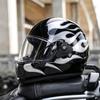DOT Retro Full Face Motorcycle Helmet 3C Certified Small Shell Men Women Scooter Cruiser With Bluetooth