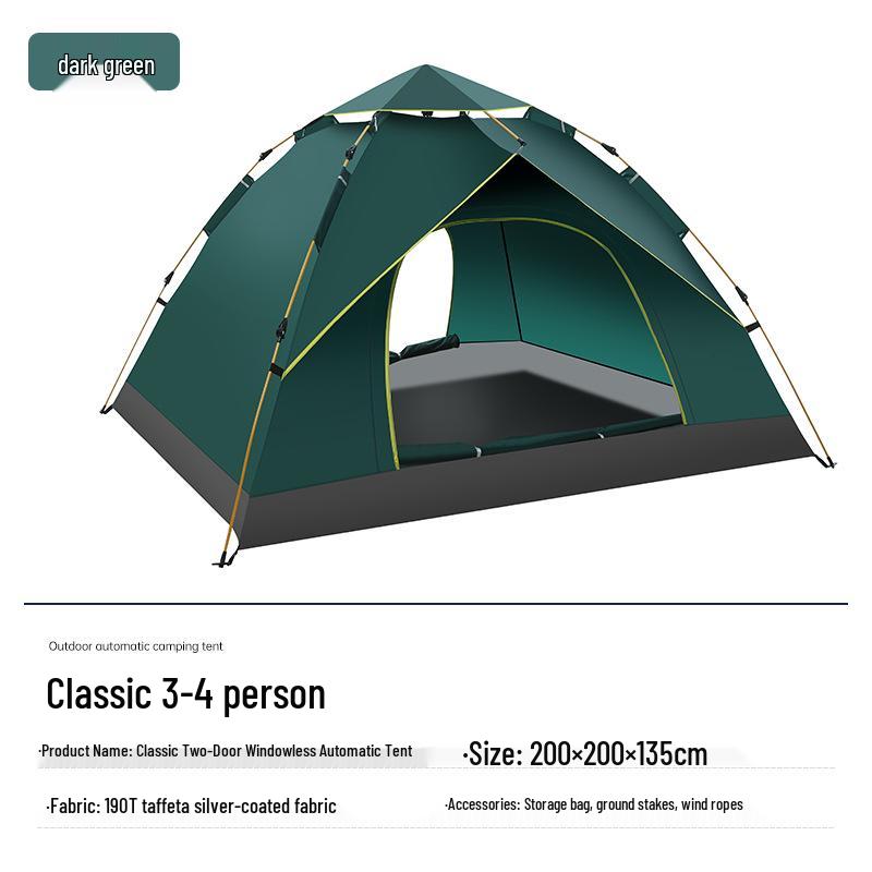 Outdoor Camping Tent: Quick-Open, Sun-Protected, Automatic Tent for 2-4 People