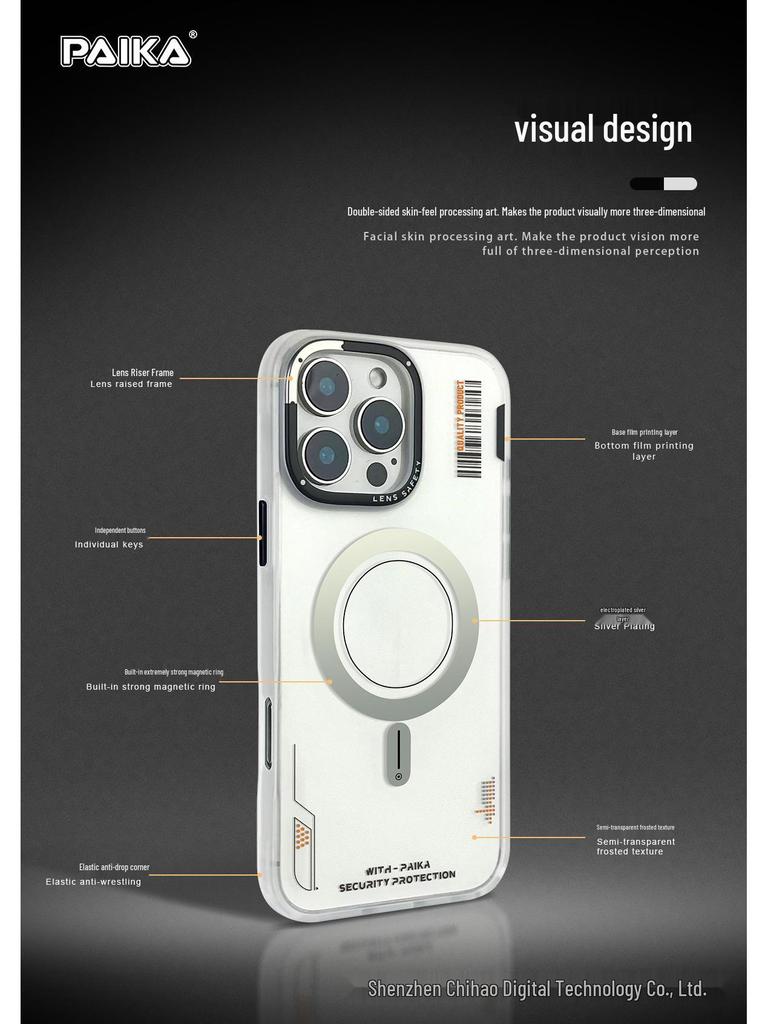 iPhone 16 Pro Max Frosted Magnetic Case - Trendy, Creative, Anti-Fall Design for iPhone 15/14/13 Couples.