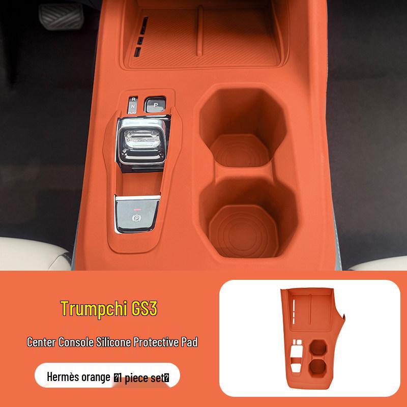 Trumpchi GS3 Rear AC Kick Mats & Gear Shift Silicone Pad with Wireless Charging - Interior Modification Kit