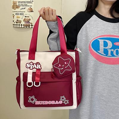 Versatile Teen Girls Handbag with Cartoon Coin Purse  Cute Cartoon Shoulder Bag  Super Cool Crossbody Bag
