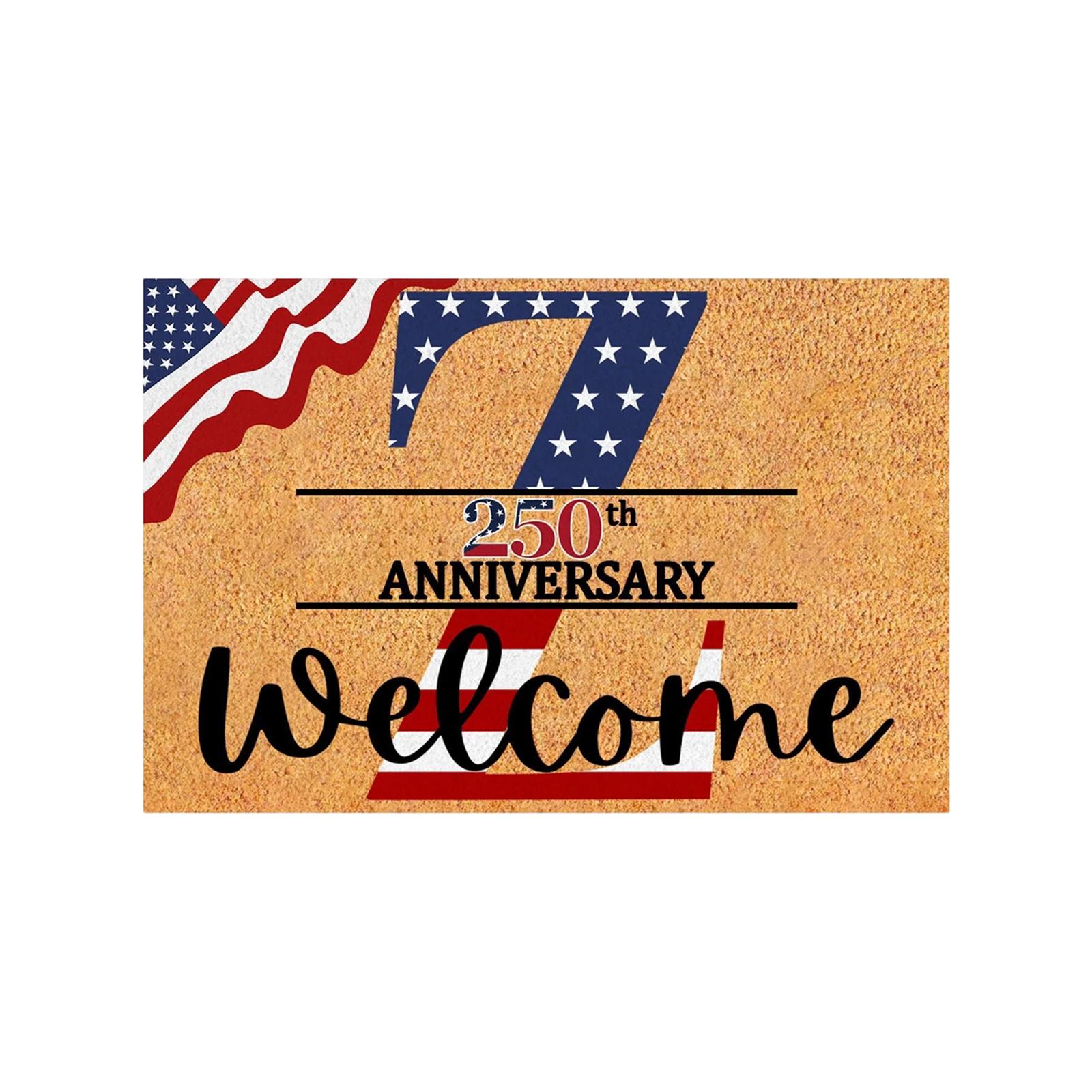 

First-letter Surname 250th Anniversary Rug 1776-2026 Independence Day Welcome Doormat One Size