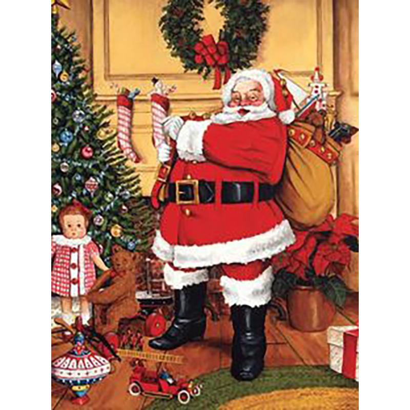 Diy Santa Claus 5D Diamond Painting Full Round Drill Christmas Gift Diamond Embroidery Cartoon Cross Stitch Handmade Wall Art