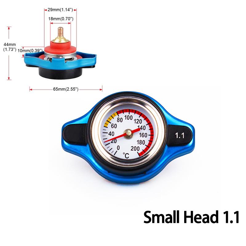 Thermost Radiator Cap Tank Cover Water Temperature Gauge 0.9Bar 1.1Bar 1.3 Bar Cover Racing Car Big or Small Head