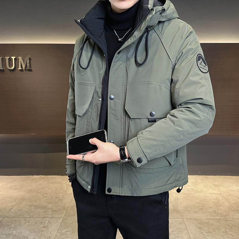 Men's Thickened Down Winter Jacket - 2025 High-End Short Style, Plus Size, Outdoor Mountaineering, Workwear Coat
