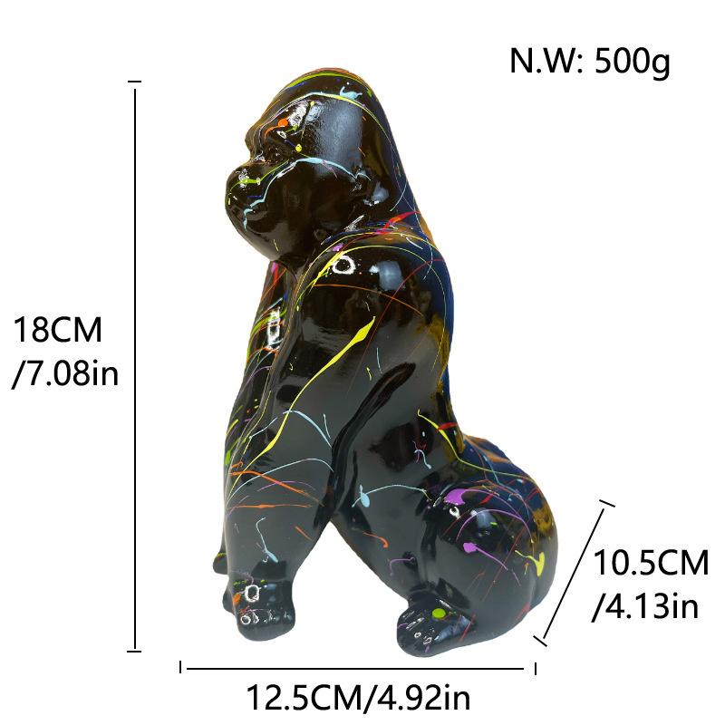 Resin Gorilla Figurine Handmade Creative Gift Art Decor For Living Room TV Cabinet Hallway Wine Cabinet Home Display For Adults