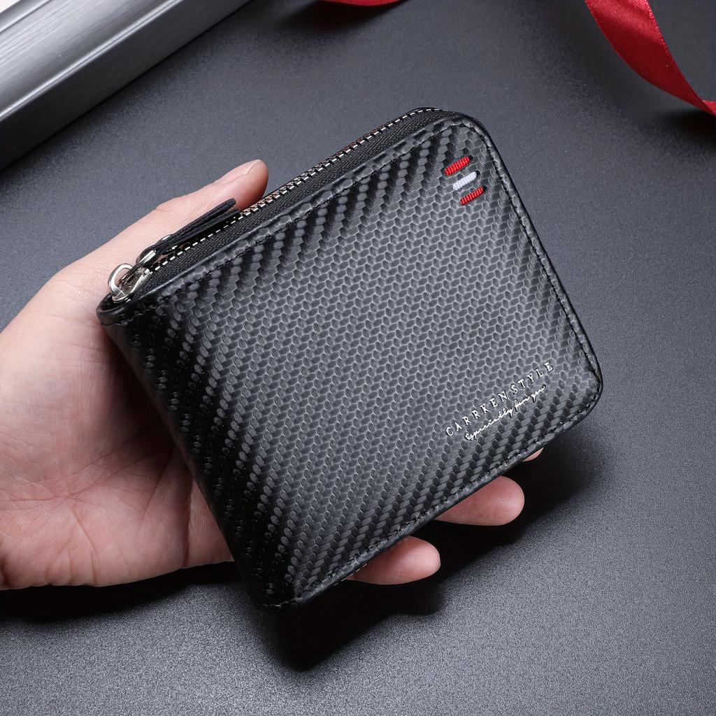Men's Wallet, Fashionable Multifunctional Zippered Contrast-color Cardholder, Versatile Multi-card Slot Card Case