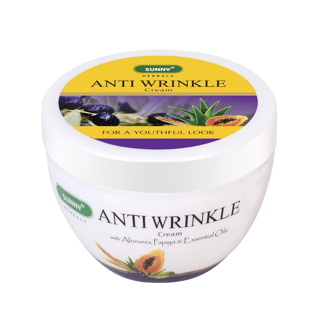 Sunny Herbals Anti Wrinkle Cream | With Aloevera, Papaya & Essential Oils | Prevents Degeneration, Maintains Elasticity and Deeply Hydrates for Fir