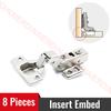 NAIERDI Stainless Steel Hydraulic Hinge - 4/8/12pcs NAIERDI C Serie Soft Close Hydraulic Hinge for Furniture,Cabinet and Doors