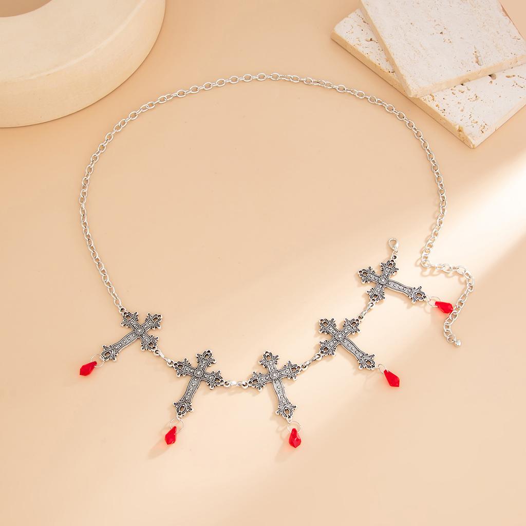 Gothic Cross Adjustable Y2K Belt Waist Chain for Women Vintage Skirt Waistband Body Jewelry Gifts