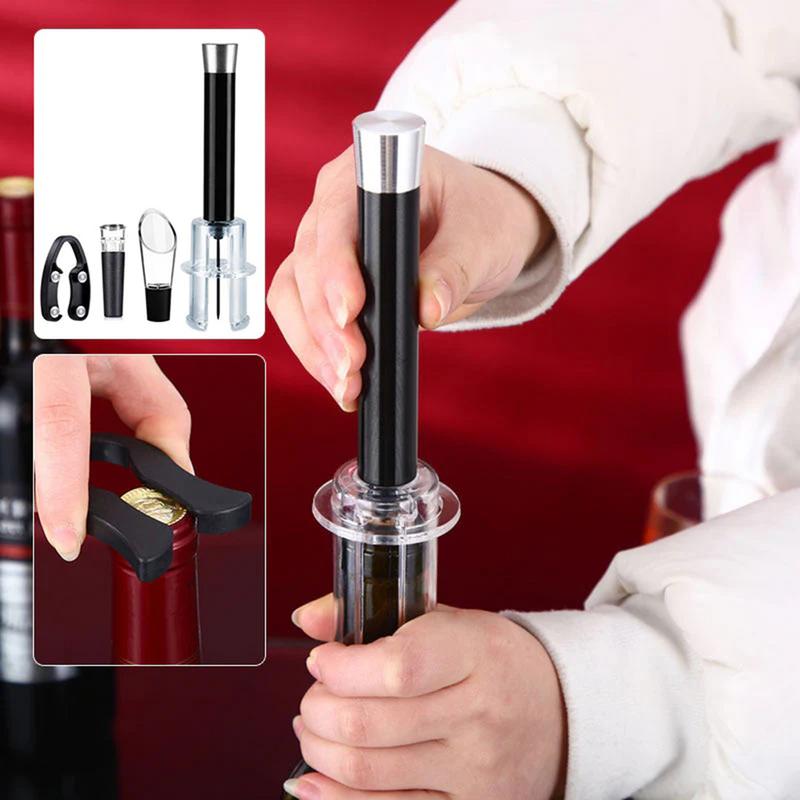 Red Wine Bottle Opener Set Foil Cutter Gift Set Wine Bottles Opener Multifunctional Wine Opener Kit for Home Bar Outdoor Picnic