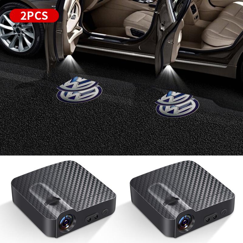 Car Emblem Wireless Courtesy Lamp Auto Door Welcome Light LED Projector For Volkswagen Golf-5 6 7 Bora POLO MK4 MK6 Passat B5 B6