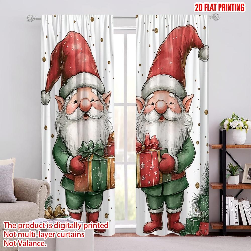 

2 шт., шторы с 2D-печатью, с цифровой печатью, рождественские гномы, дарение подарков (2) Полиэстер (без удилища) Идеально для праздника 52.50 × 116.00 cm 2 pcs