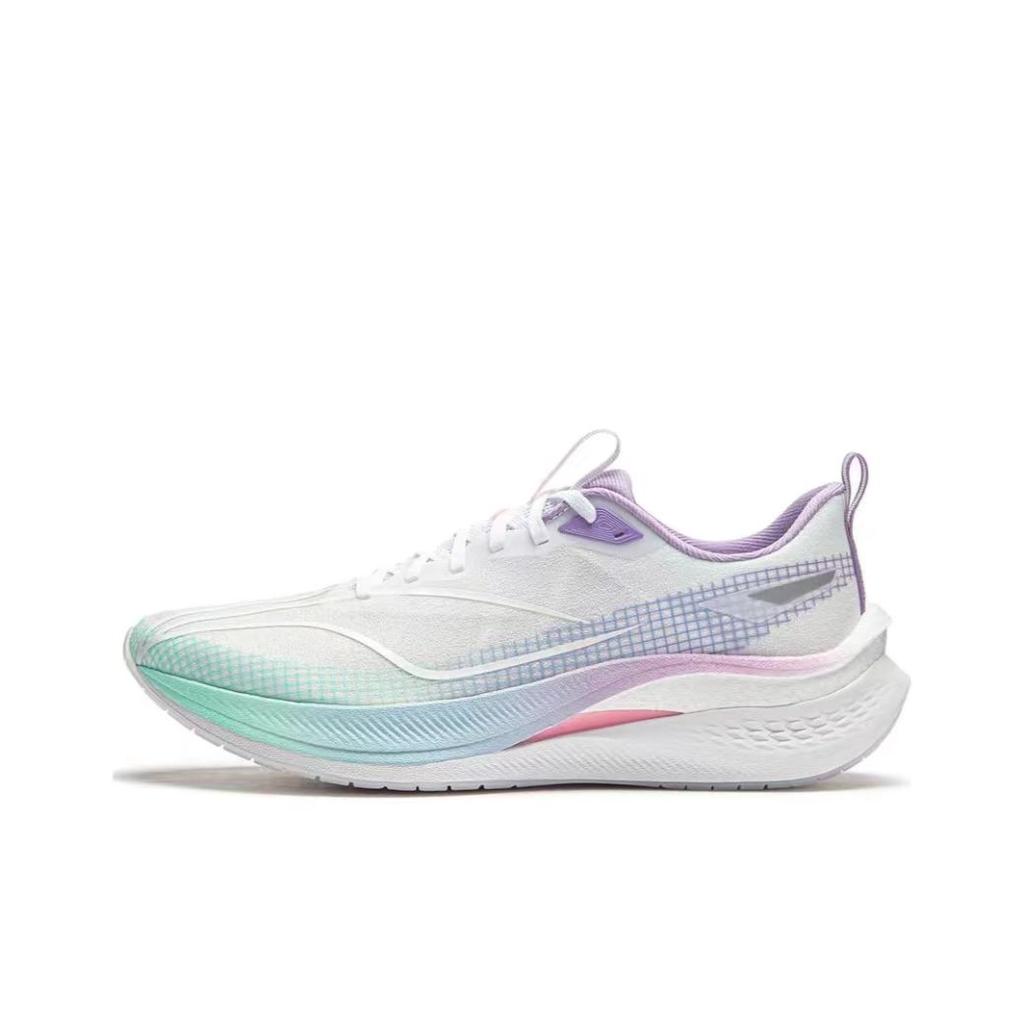 Li Ning Red Hare 7 Pro Cushioning Slip Resistant Breathable Lightweight Low top Running Shoes Men's White Purple ARPU001-7(Team373-)