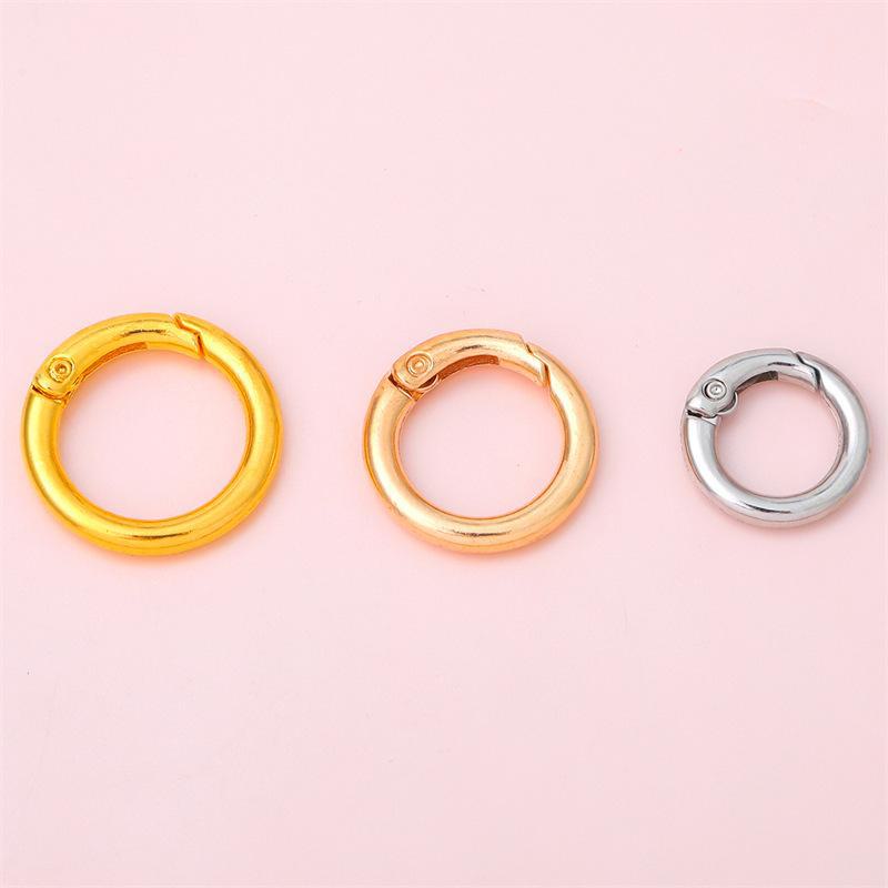 5 Alloy Color Rings, Round Keychain Bag Hook, DIY Jewelry Accessories Made from Open Spring Rings.