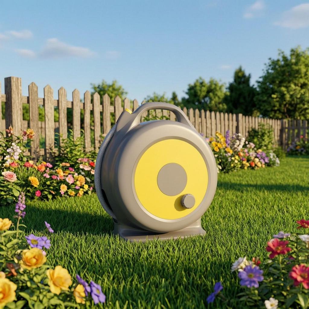 Complete Garden Hose Reel Cart Kink Resistant with Automatic Retraction Portable