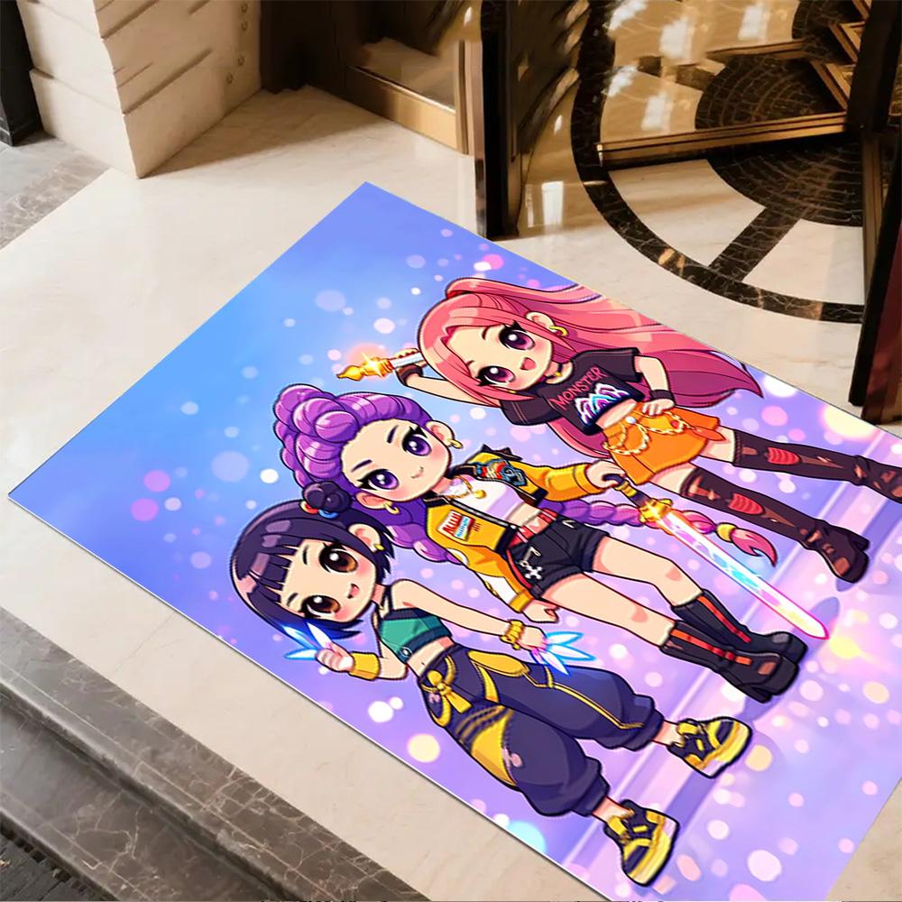 1pc K-pop Demon Hunters Rug Home Carpet Decoration Office Decor Gift Living Room Bedroom
