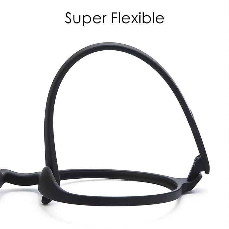 Retro Round Optical Prescription Men's And Ladies's Glasses Frame Ultra-light And Comfortable Without Screw Design Glasses