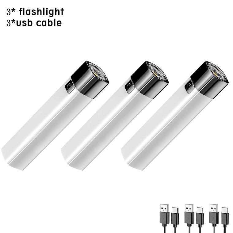 Portable Mini Flashlight LED Ultra Bright Torch Searchlight Portable USB Rechargeable Emergency Lamp Outdoor Camping Lighting