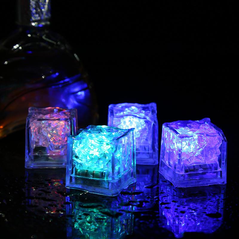 Luminous LED Ice Cubes - Seven-Color Changing Lights for Weddings & Bars