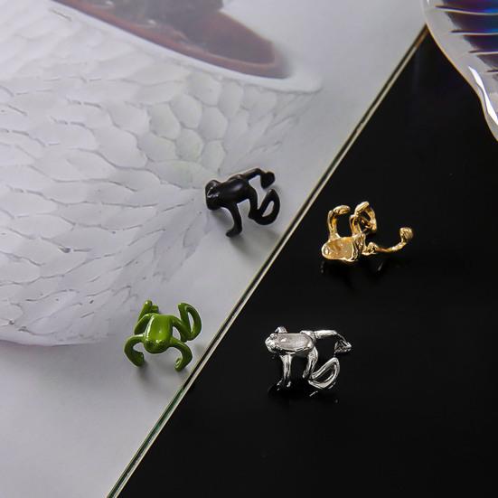 1/2/3 Pairs Frog-Shaped Earrings Clip-On Functionality Alloy Ear Clips Electroplated Earrings Jewelry Accessories