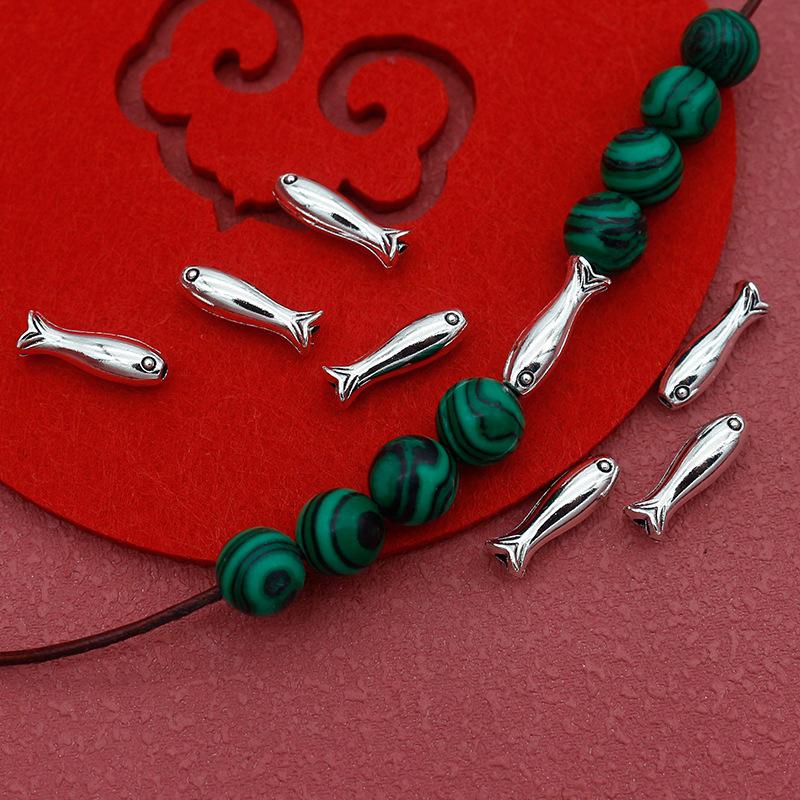 10Pcs Stainless Steel Fish Beads Charms Spacer Loose Beads For Jewelry Making Crafts Handmade DIY Bracelet Accessories Bulk