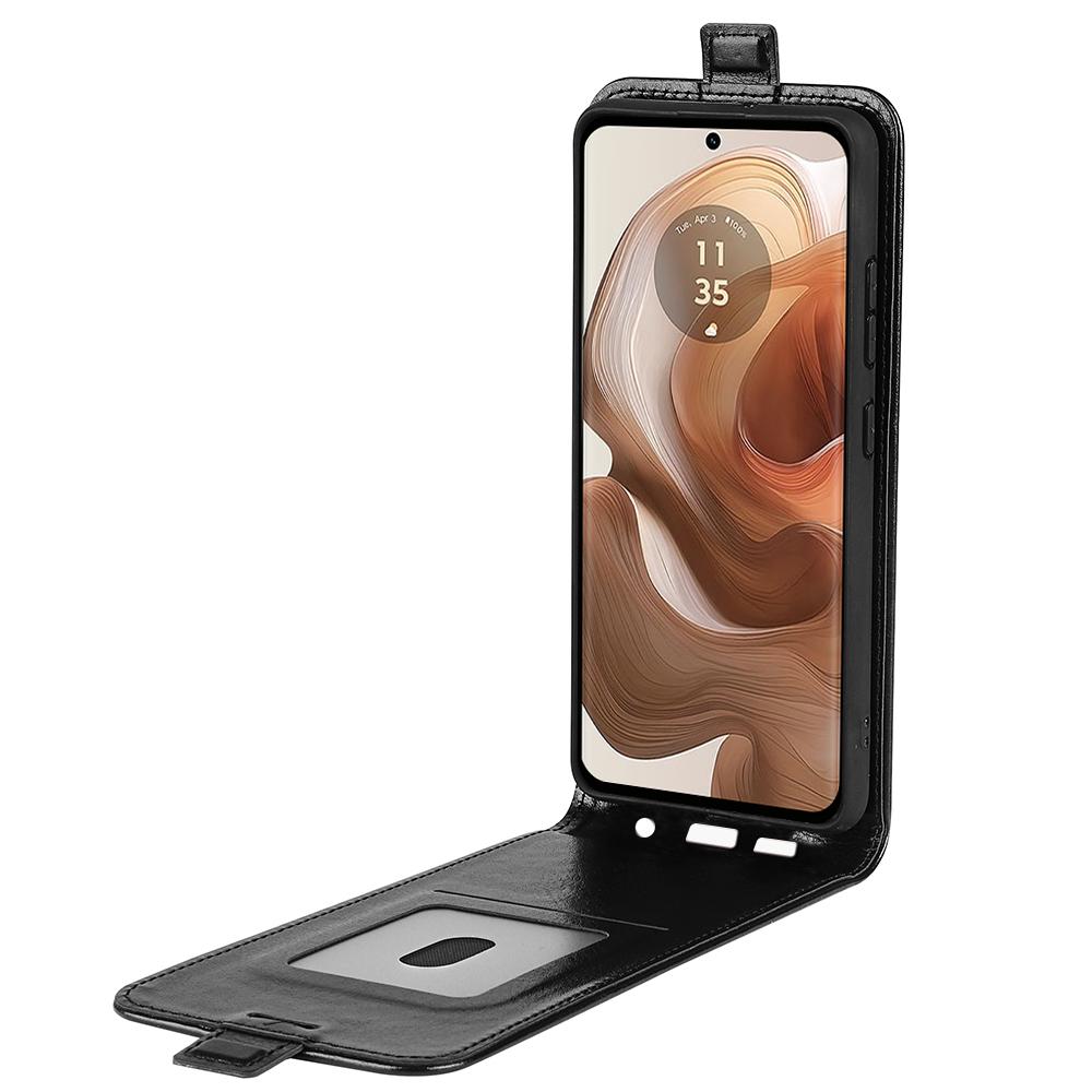

For Motorola Edge 50 Ultra 5G/Moto X50 Ultra 5G Case Vertical Flip Card Slots Leather Phone Cover Black