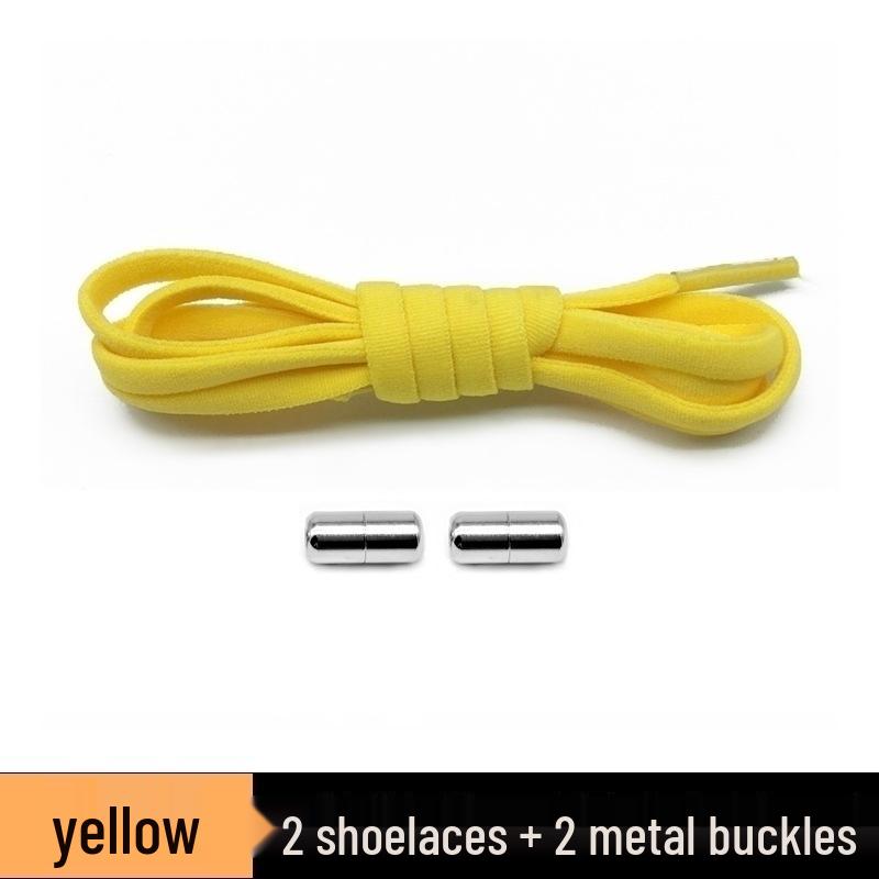 Semicircular No-Tie Elastic Shoelaces with Metal Capsule Buckle Shoe Accessories