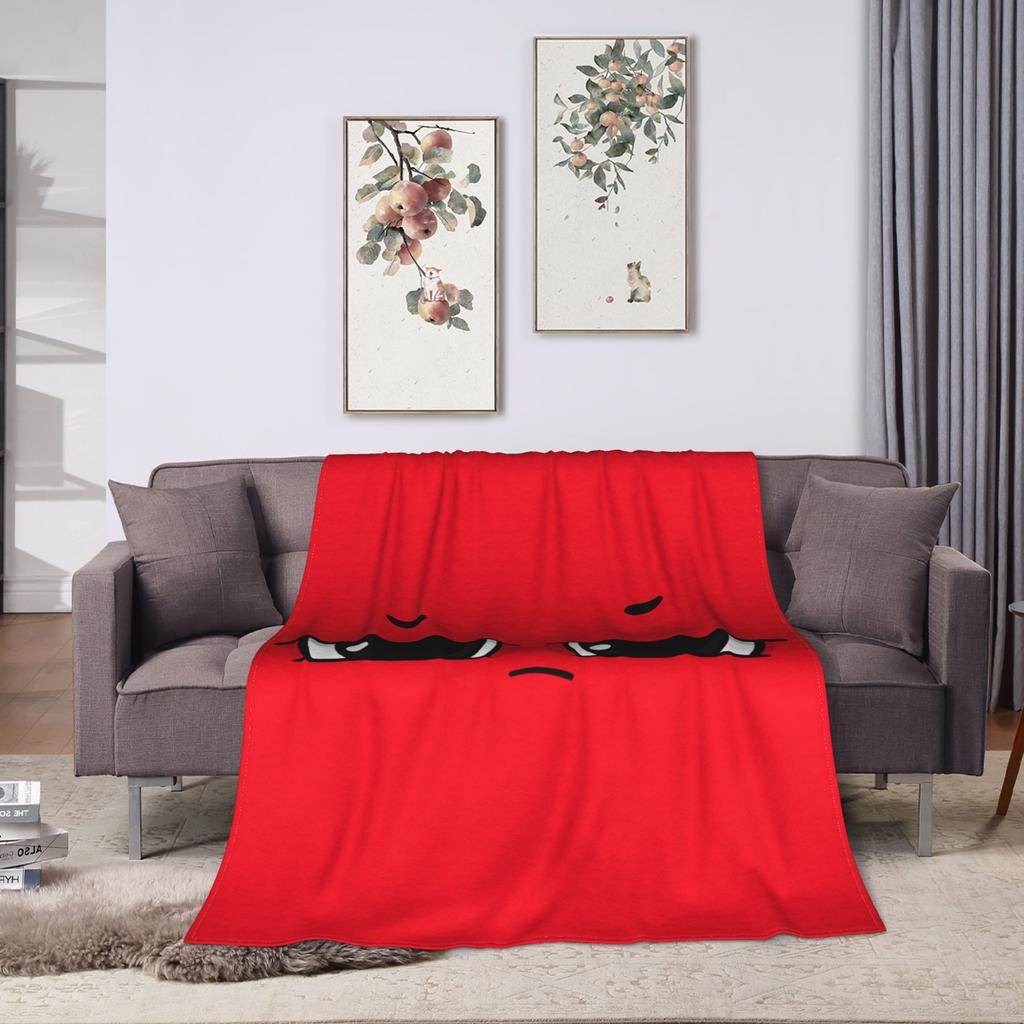 Warm Cozy Throw Blanket Plane Travel An Angry Face And Eyes Funny Meme Blankets Flannel Bedspread For Bedroom Sofa Bed Cover