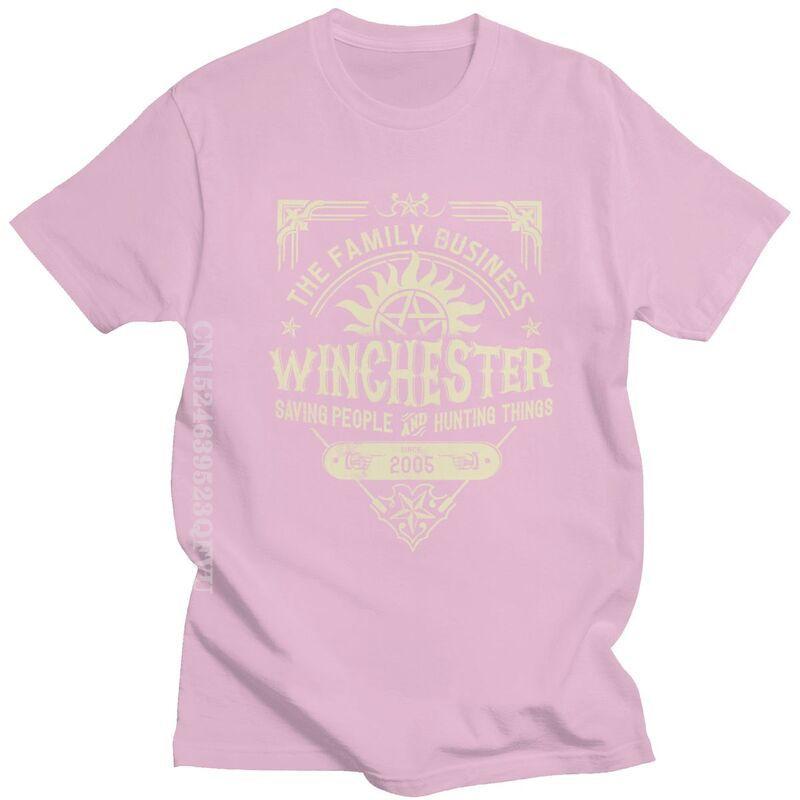 Winchester Brothers Business Tshirts Men Streetwear Men TV Supernatural T Shirt Kawaii Tee Tops Oversized Cotton Tshirt