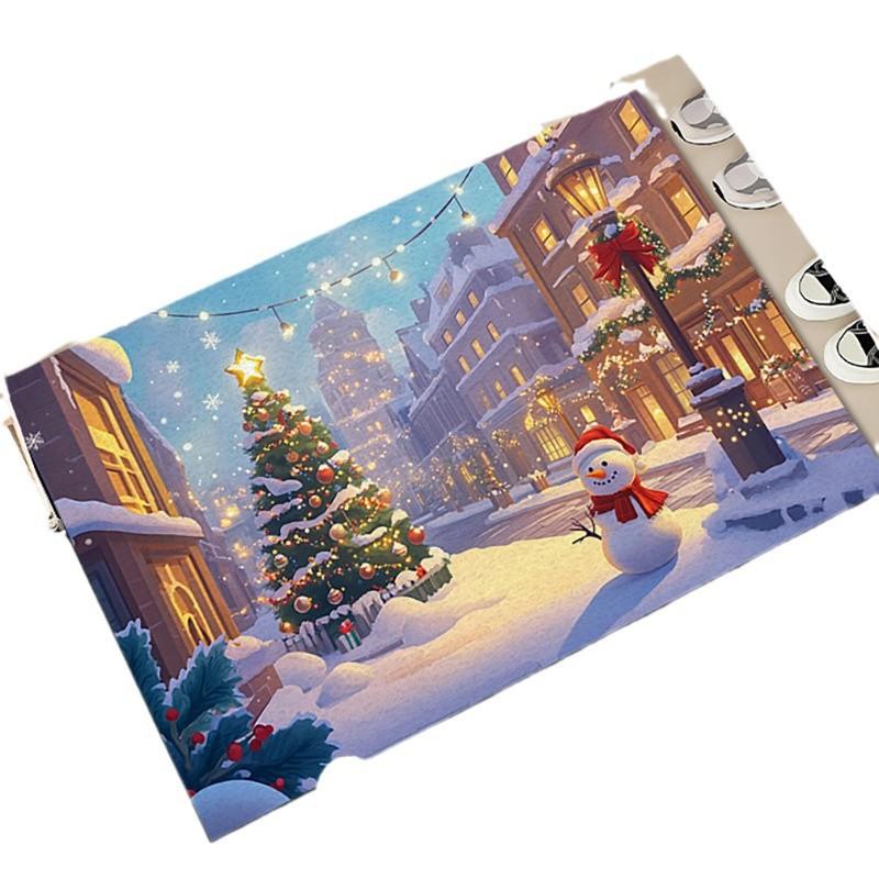 Entry Mat Entry Mat New Christmas Carpet Home Anti-slip and Dirt Can Be Cut Silk Ring Foot Mat