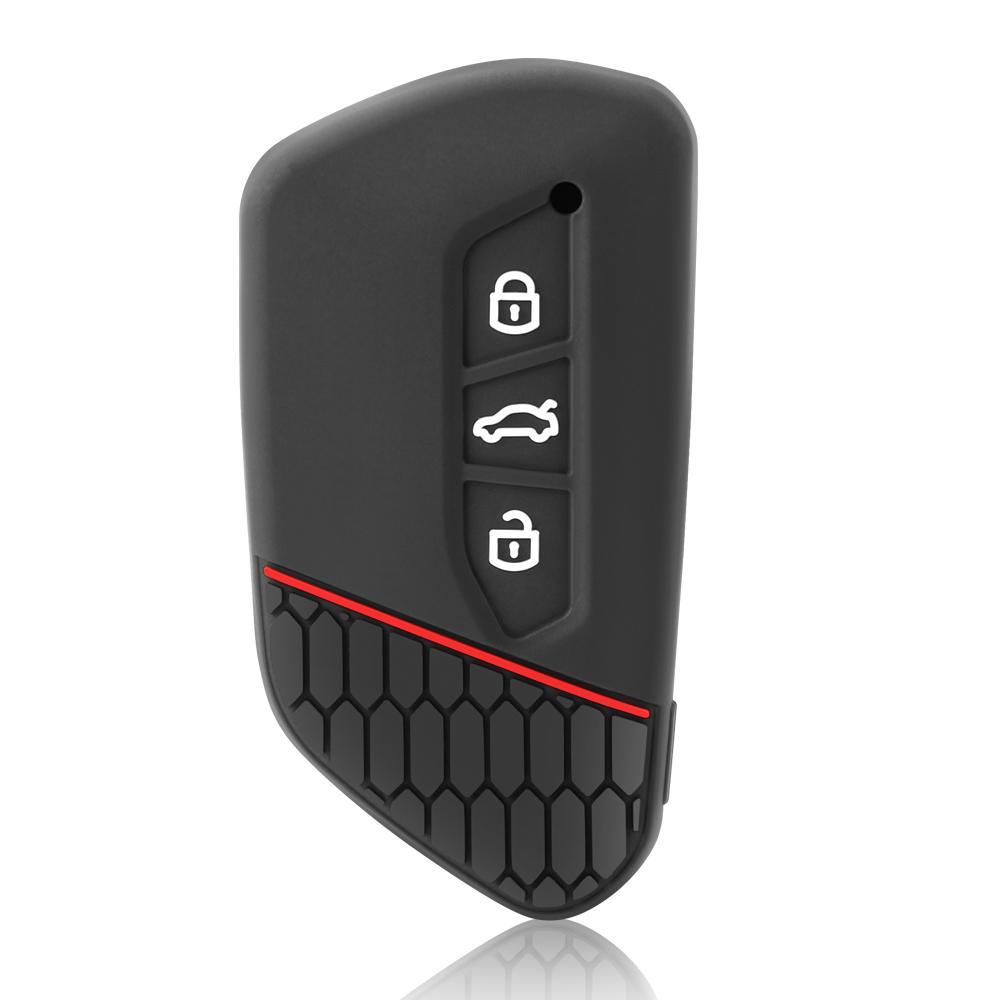 Auto Key Fob Cover Full Case Housing Fit For Vw Volkseagen Golf 8 Mk8 Id.3 Id.4 Cupra Skoda Octavia Seat Leon Mk4 - Automotive Key Fob Chain