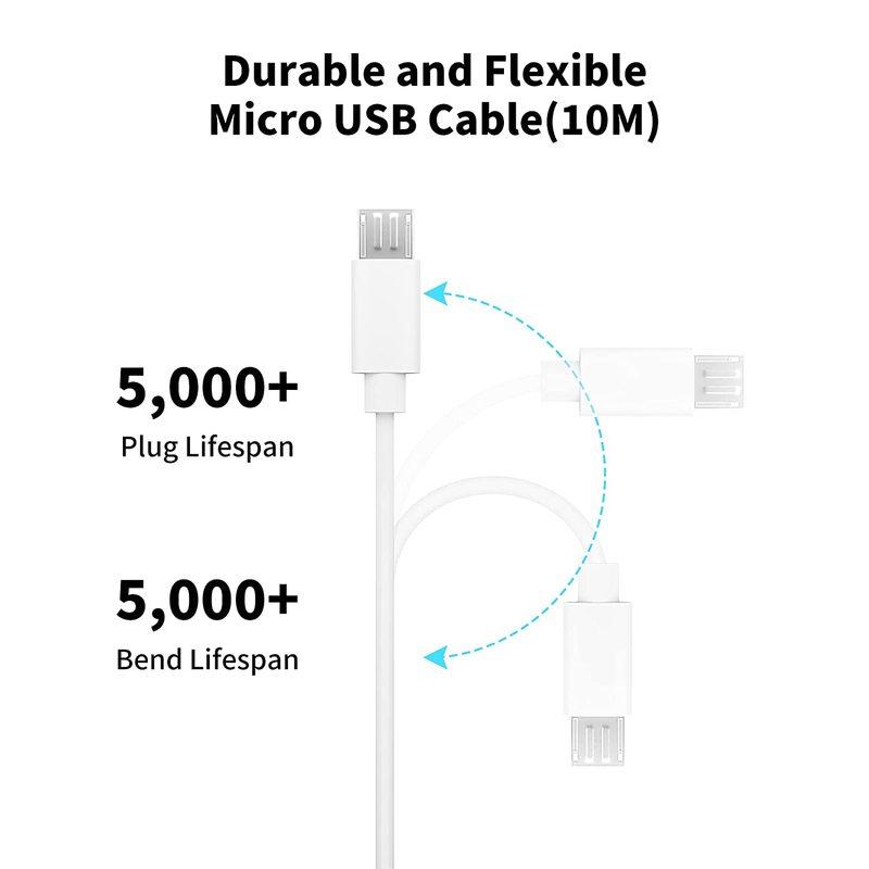3~13m Micro USB Extension Cable For Xiaomi MI 360 ° Home Safety Camera 2K Pro, MI 360 °  (1080P)  Security Camera Charging Cable