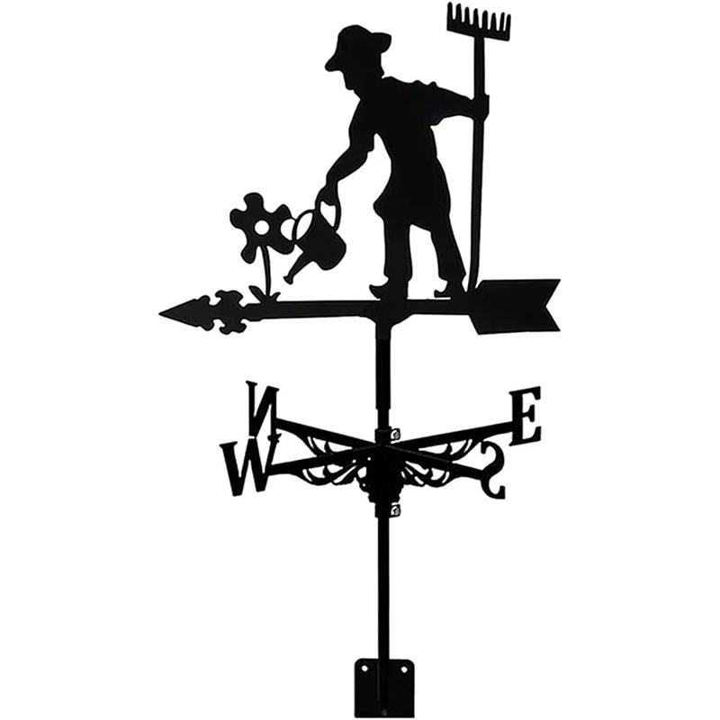 Outdoor Garden Iron Art Weather Vane Ornament - Cross-Country Craft
