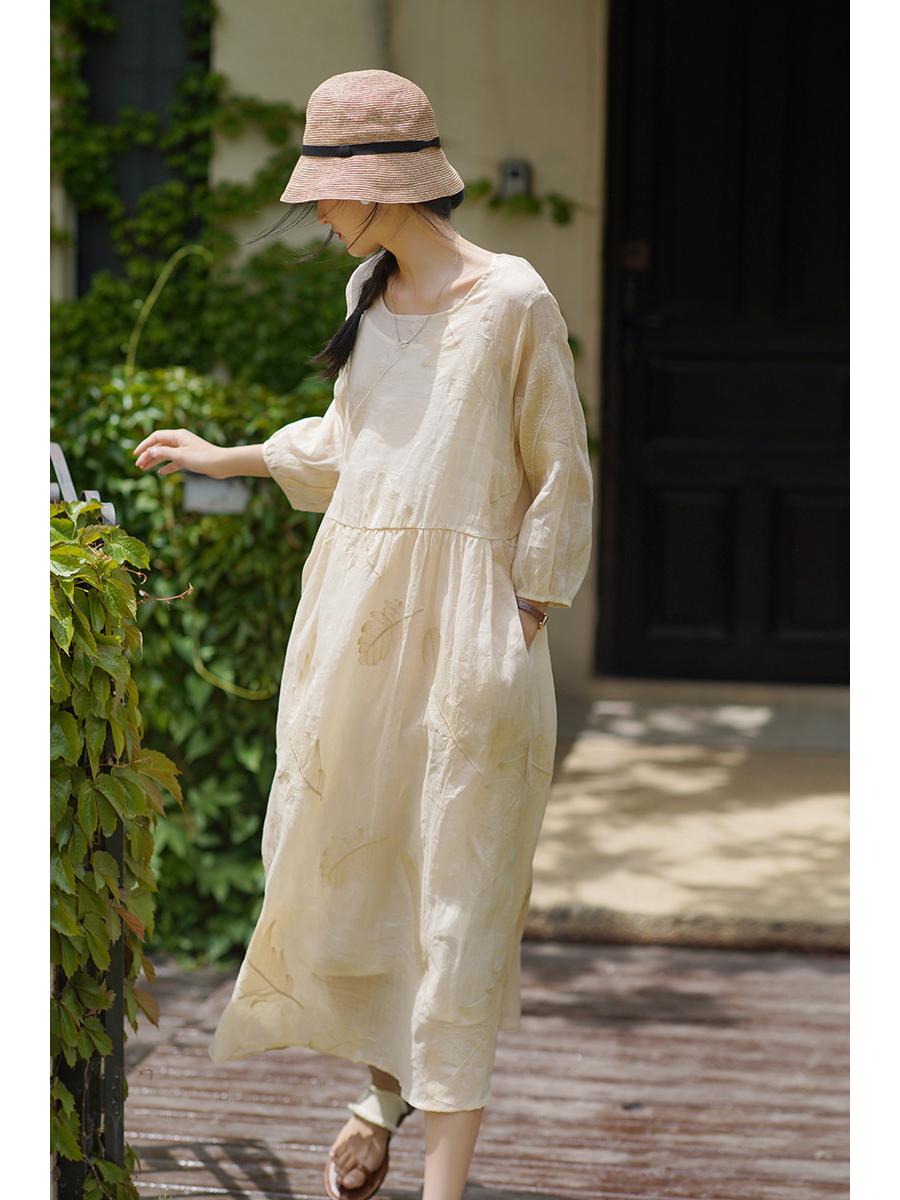 2023 Осень Литературный Сказочный Стиль Рамие Вышитое Повседневное Прохладное Платье M