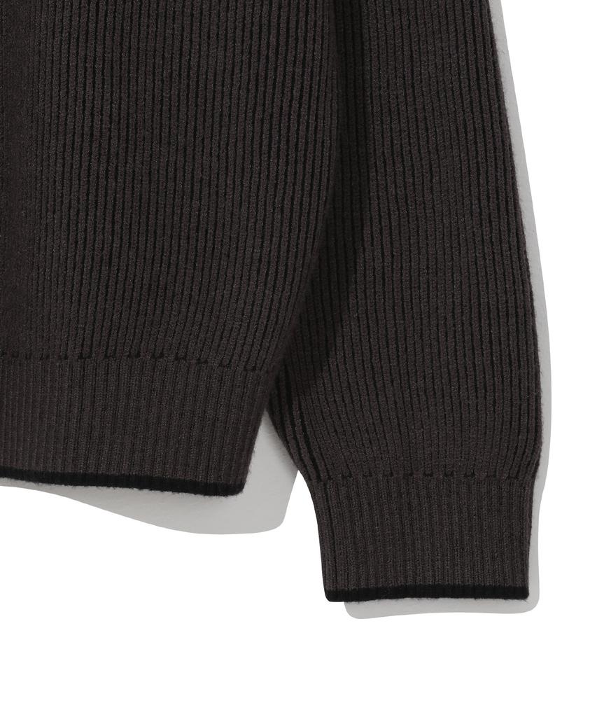 BEENTRILL Hashtag Basic Two-Tone Knit (Charcoal)