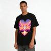 Sunset Flamingo Heart Print Casual Top Pure cotton T-shirt