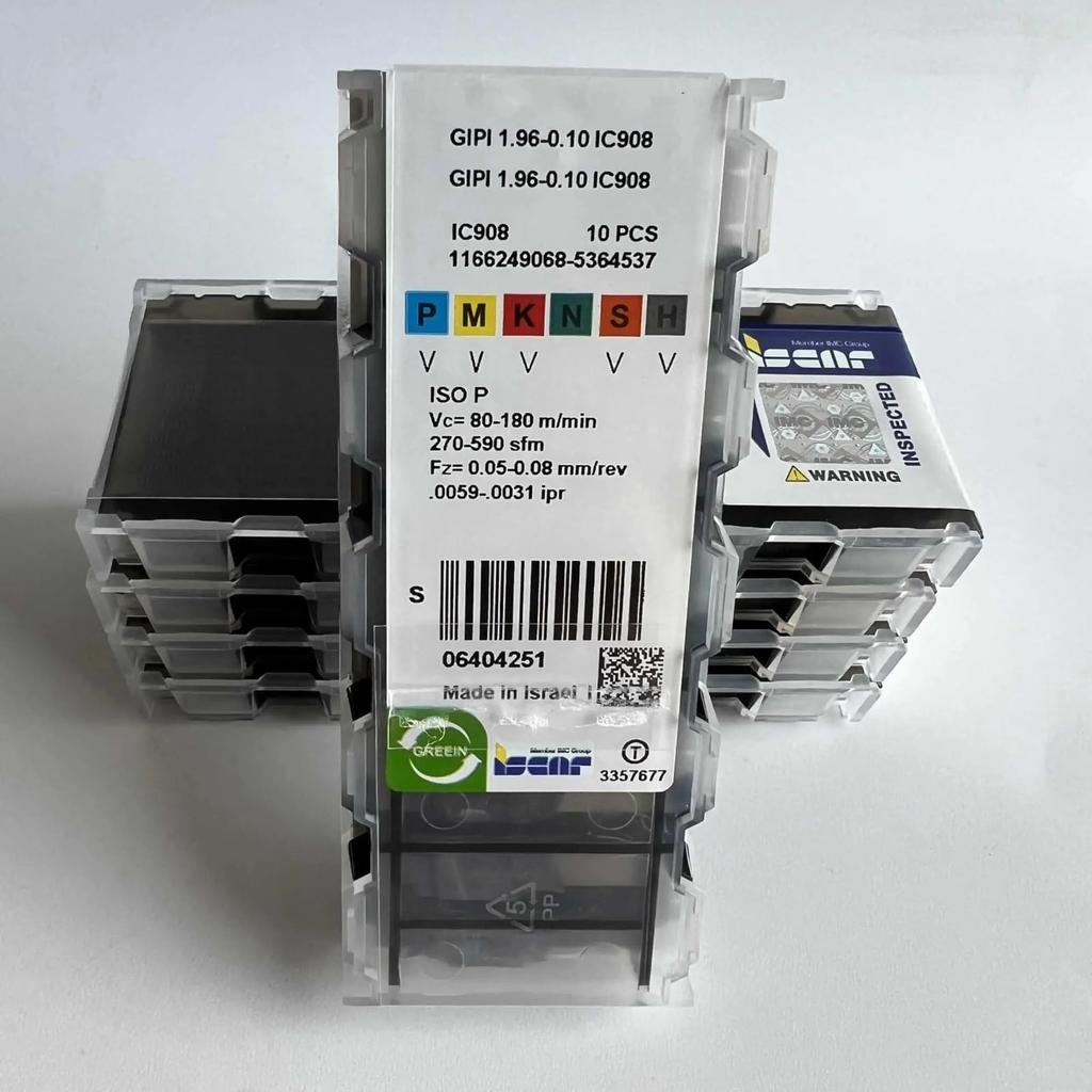 ISCAR / GIPI1.96-0.10 IC908 /Industrial Indexable Carbide Inserts 10 PCS
