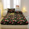 1 Lenzuolo con angoli opaco stampato con fiori, piante, animali, Copriletto stampato per camera da letto, Biancheria da letto (Federe escluse)