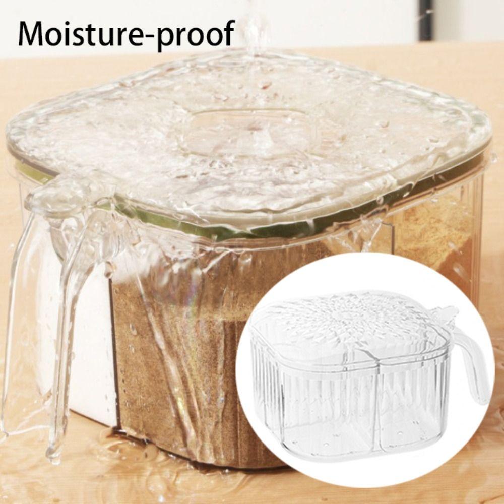 Detachable Kitchen Seasoning Box 4 Compartment Spice Jar Multipurpose Condiment Container  Salt