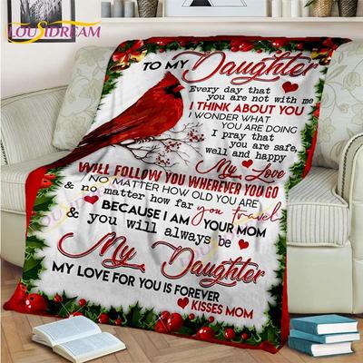 An meine/Tochter/Sohn/Enkel Decke von der Schwester Geschenk Luftpost Brief Überwurf leichte Decke Weihnachtsdecke