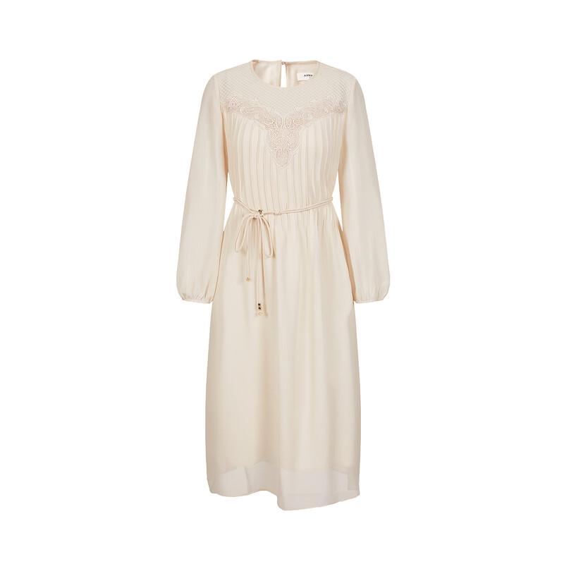 Anna Co Elegant Lace Chiffon A-Line Dress