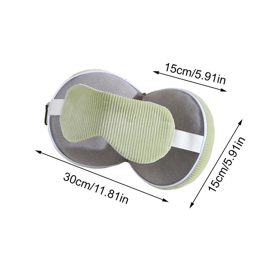 

Travel Neck Pillow 2 in 1 Eye Mask Pillow Foldable Multifunctional Travel Pillow Light-blocking With Storage Hook Neck Pillows зелёный